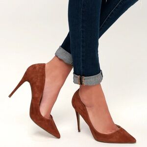 Steve Madden Daisie Chestnut Suede Leather Pumps